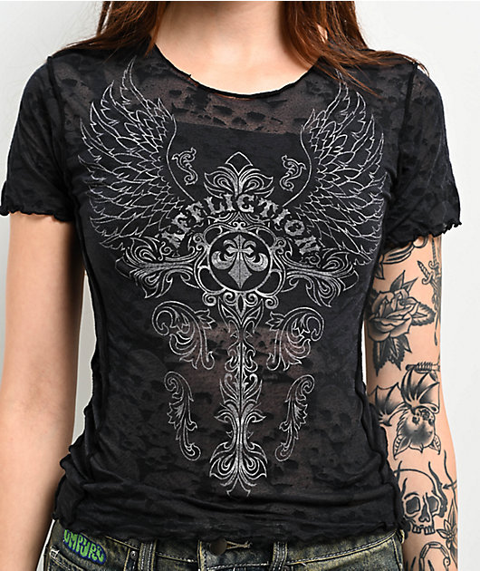 Affliction Iron Soul Burnout Black T-Shirt