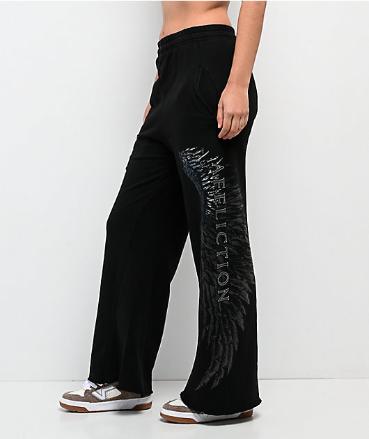 Affliction Isadore Black Wide Leg Sweatpants