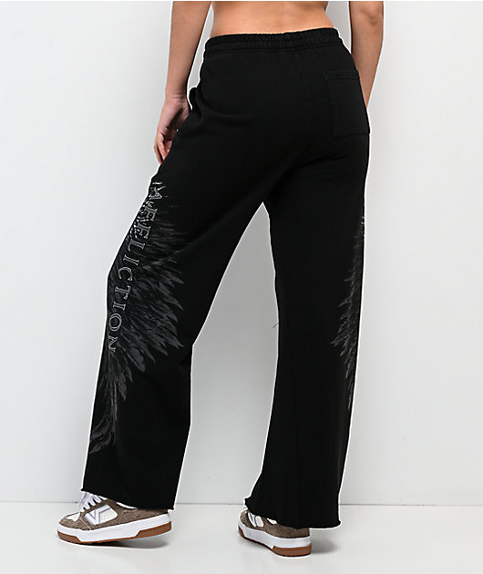 Affliction Isadore Black Wide Leg Sweatpants
