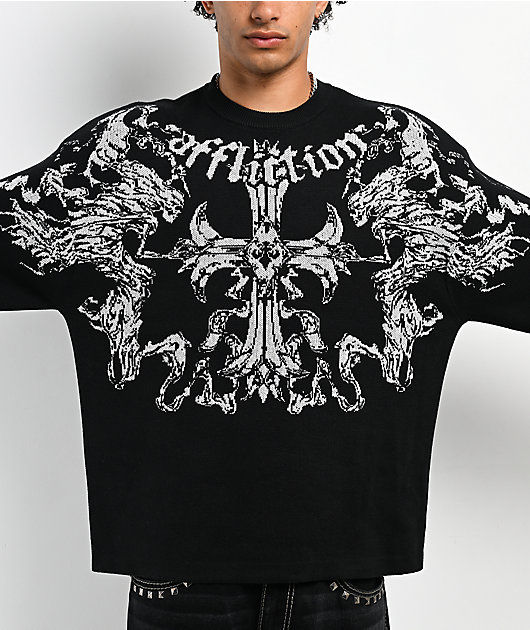 Affliction Jump Black Sweater