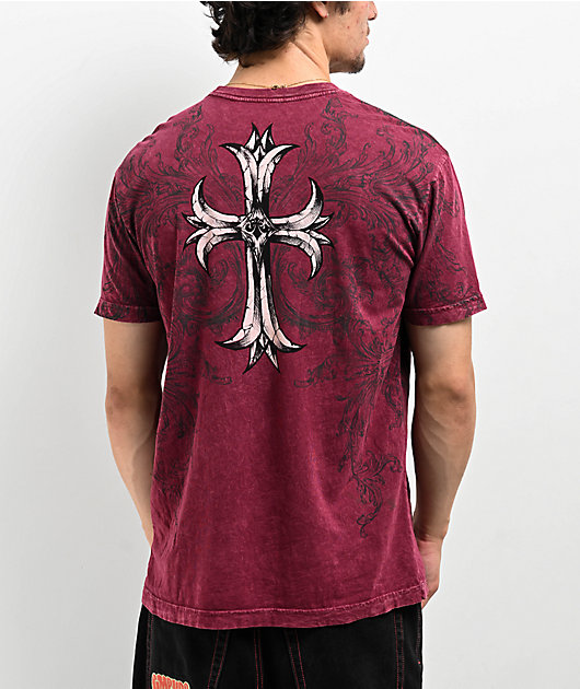Affliction Jump Burgundy T-Shirt | Zumiez