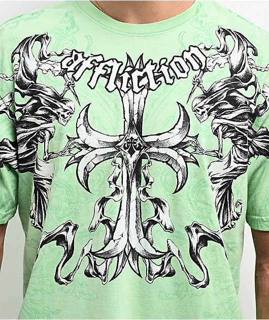 Affliction Jump Green T-Shirt | Zumiez