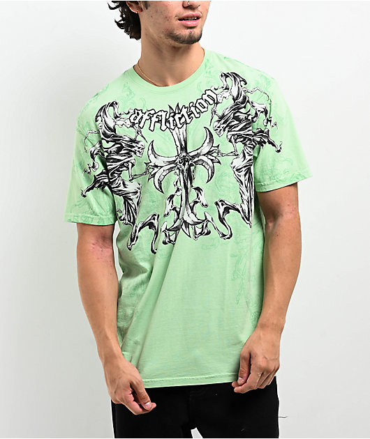 Affliction Jump Green T-Shirt | Zumiez