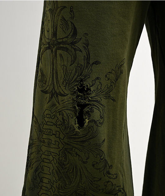 Affliction Jump Green Wash Sweatpants