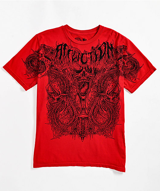 Affliction Kids Caustic Abyss Red T-Shirt | Zumiez