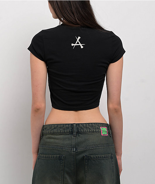 Affliction Liquid Signify Black Crop T-Shirt