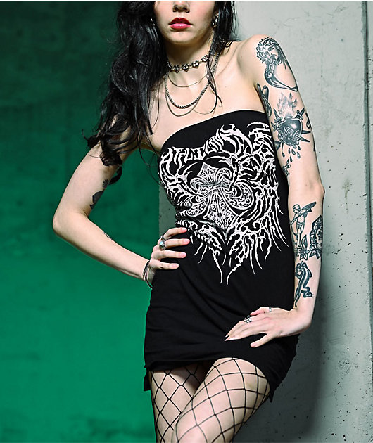 Affliction Liquid Signify Black Tube Dress
