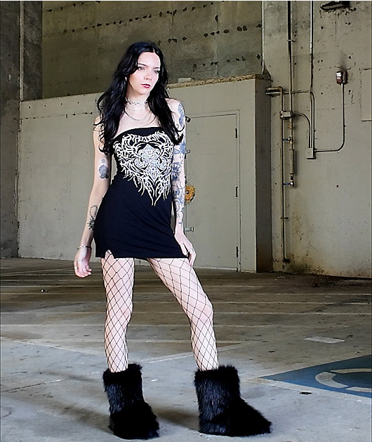 Affliction Liquid Signify Black Tube Dress video