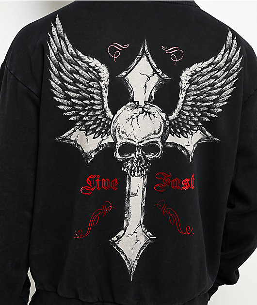 Affliction Live Fast Black Zip Hoodie