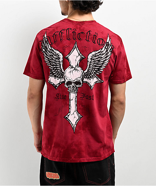 AFFLICTION LIVE FAST 13 Sz 2XL Black Green T-SHIRT American