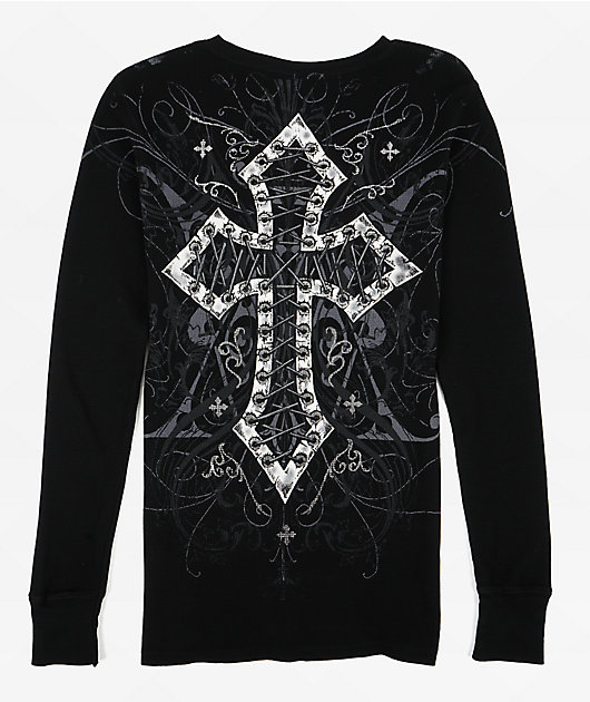 Affliction Lovita Black Thermal Long Sleeve T-Shirt | Zumiez