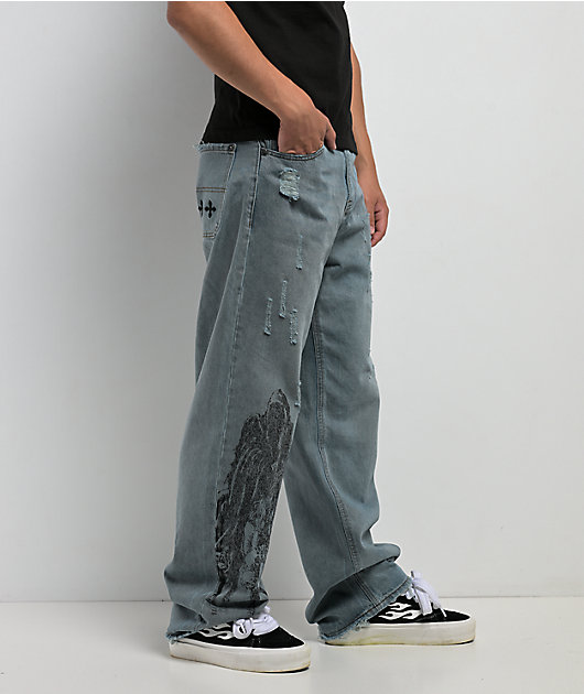 パンツ 00s affliction straight-leg jeans rock Affliction Mechanic Dark Wash Jeans | Zumiez