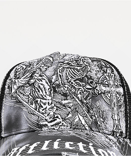 Affliction Mortal Veil Black Trucker Hat