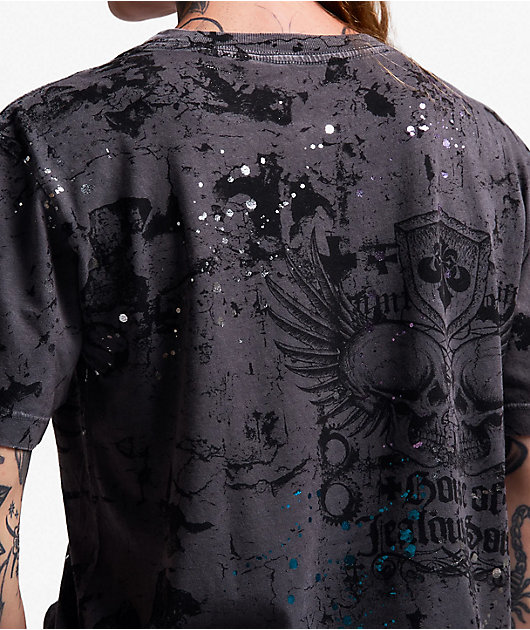 Affliction Neglect Charcoal Grey T-Shirt