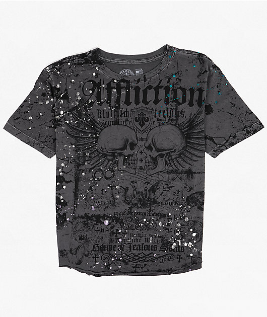 Affliction Neglect Charcoal Grey T-Shirt