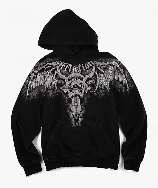 Affliction Night Screamer Black Wash Hoodie