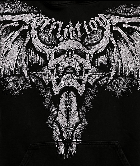 Affliction Night Screamer Black Wash Hoodie