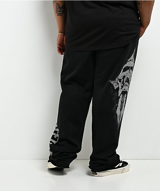 Affliction Night Screamer Black Wash Sweatpants