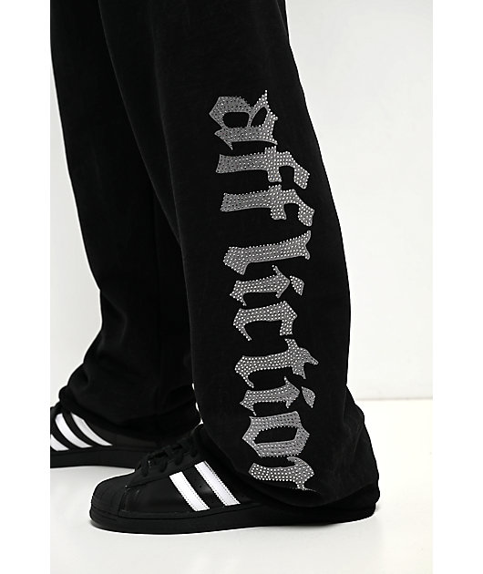Affliction Night Screamer Black Wash Sweatpants