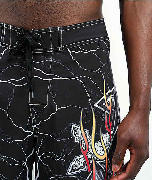 Affliction Phantom Fire Black Board Shorts