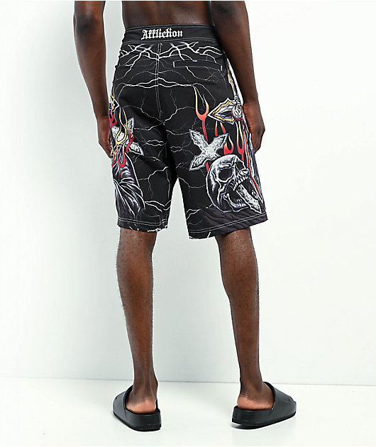 Affliction Phantom Fire Black Board Shorts