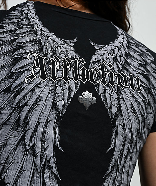Affliction Rosary Of Life Black Crop T-Shirt | Zumiez