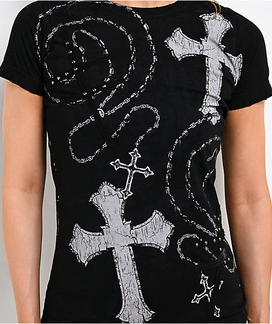 Affliction Rosary Of Life Black T-Shirt