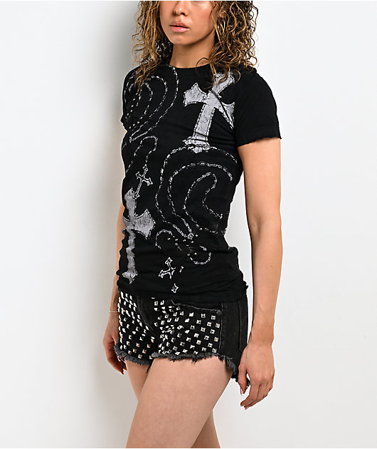 Affliction Rosary Of Life Black T-Shirt