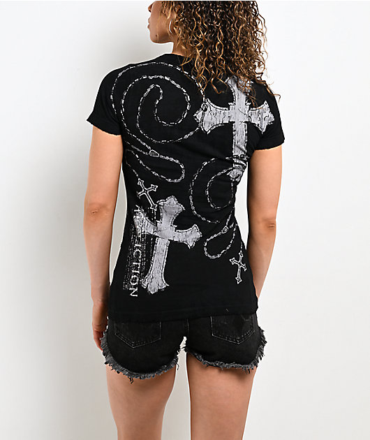 Affliction Rosary Of Life Black T-Shirt