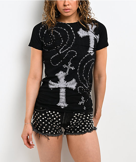 Affliction Rosary Of Life Black T-Shirt