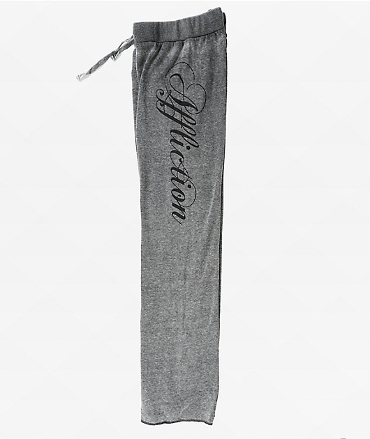 Affliction Roses Black Wash Wide Leg Sweatpants