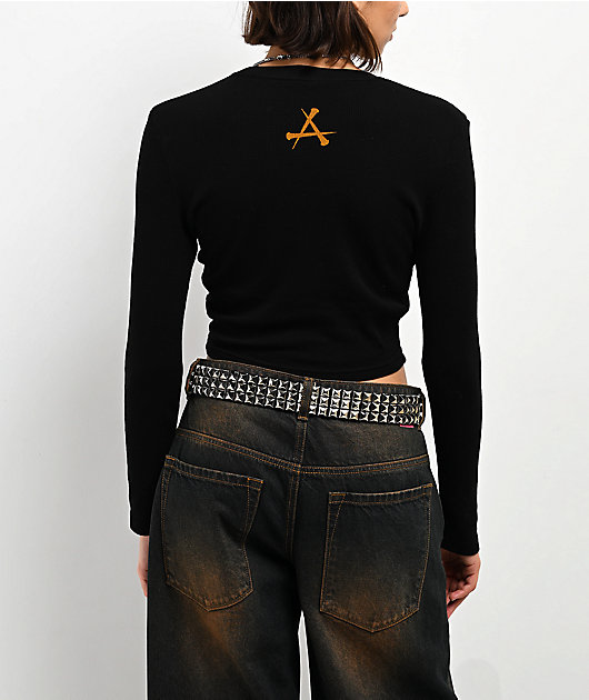 Affliction Screaming Roots Black Long Sleeve Thermal T-Shirt