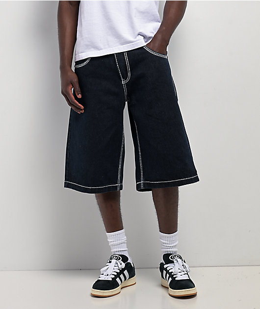 Affliction Seeker Dark Blue Denim Shorts