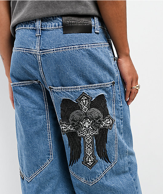 Affliction Seeker Medium Wash Ultra Wide Jeans