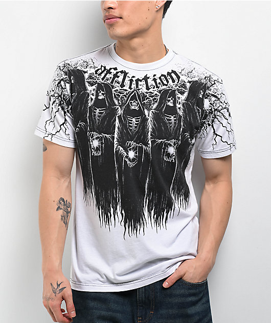 Affliction Shadow White T-Shirt | Zumiez