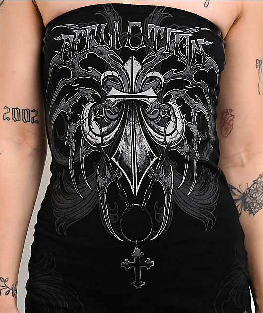 Affliction Shred Fest Black Tube Dress