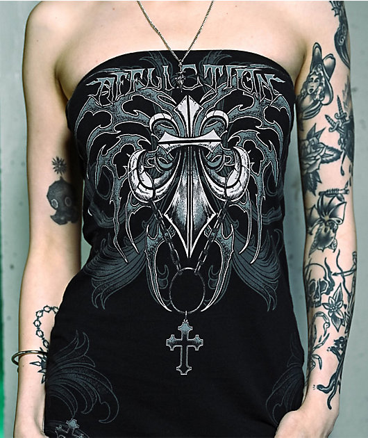 Affliction Shred Fest Black Tube Dress