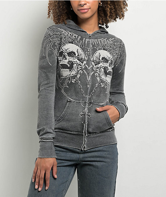 Affliction Shred Fest Black Zip Hoodie | Zumiez