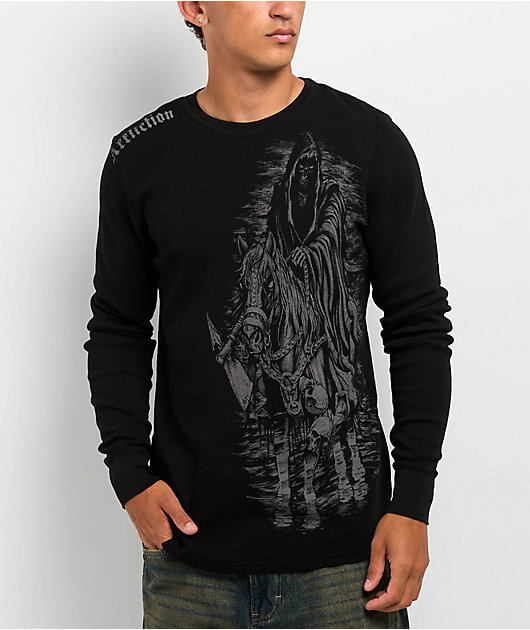 Affliction Shrouded Night Black Thermal Long Sleeve T-Shirt | Zumiez