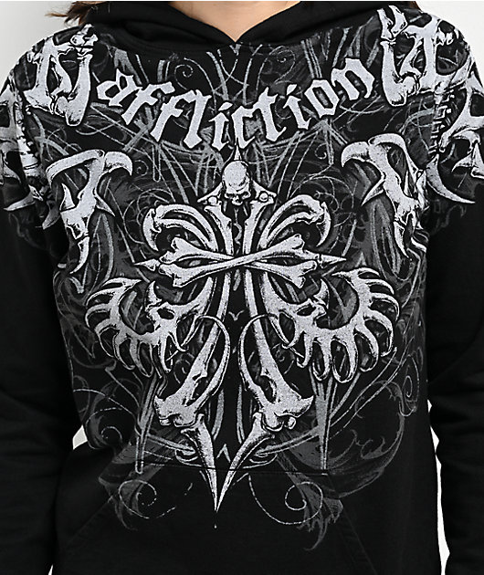 Affliction Skeleton Black Hoodie Zumiez