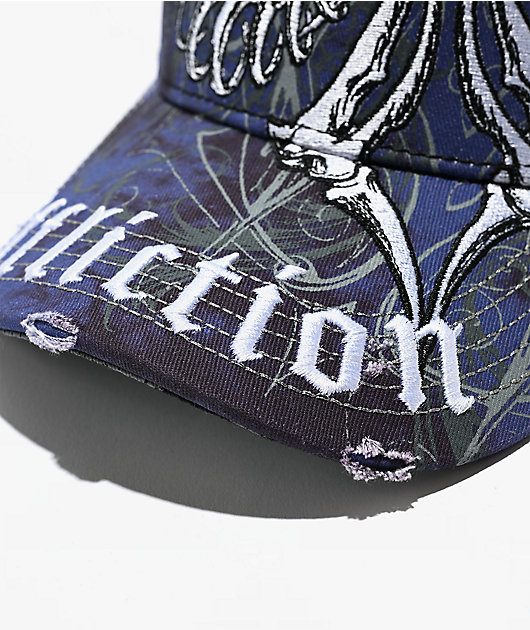 Affliction Skeleton Black Trucker Hat