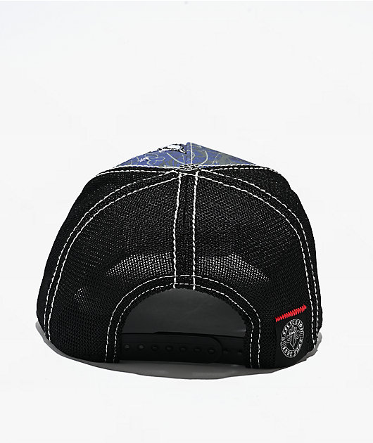 Affliction Skeleton Black Trucker Hat