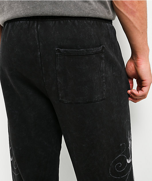 Affliction Skeleton Black Wash Sweatpants