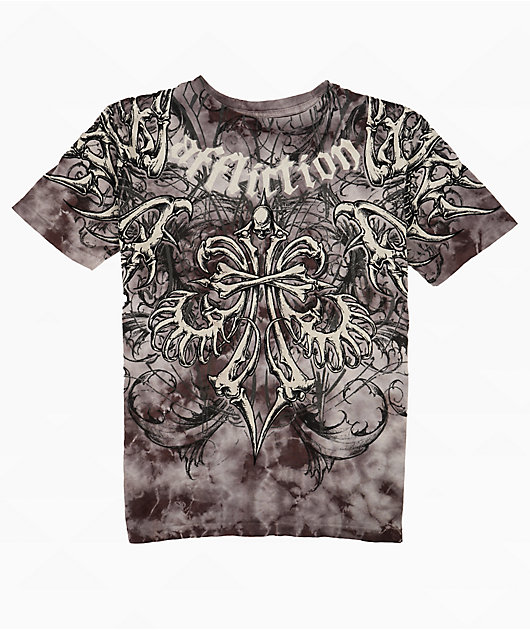 Affliction Skeleton Lilac Burnout T-Shirt