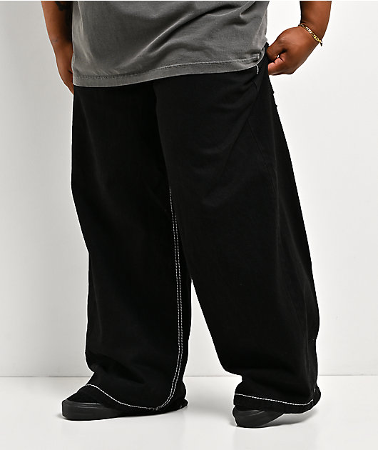 Affliction Skeleton Wing Black Extra Wide Leg Jeans