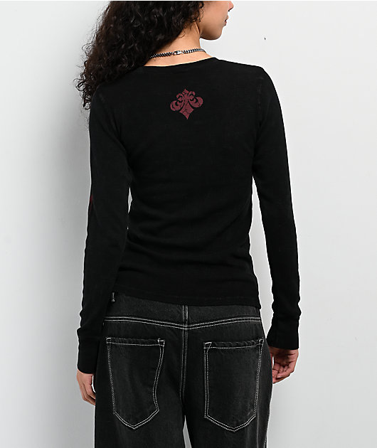 Affliction Skyward Crown Black Thermal Long Sleeve T-Shirt