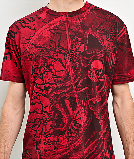 Affliction Solemn Twilight Red T-Shirt | Zumiez