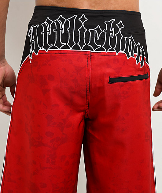Affliction Sorrow Red Board Shorts