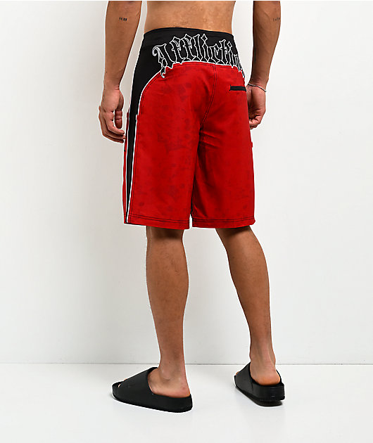 Affliction Sorrow Red Board Shorts