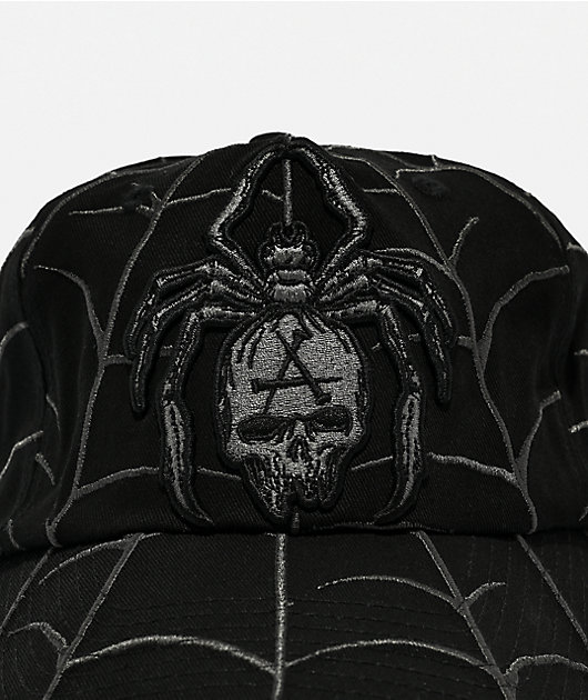 Affliction Spider Black Strapback Hat